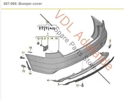 8K5807067CGRU, 8K0807521J1RR, , ,  Audi A4 B8 8K Sline Sedan Rear Bumper Bar Cover & Diffuser 8K5807067C GRU 8K0807521J 1RR