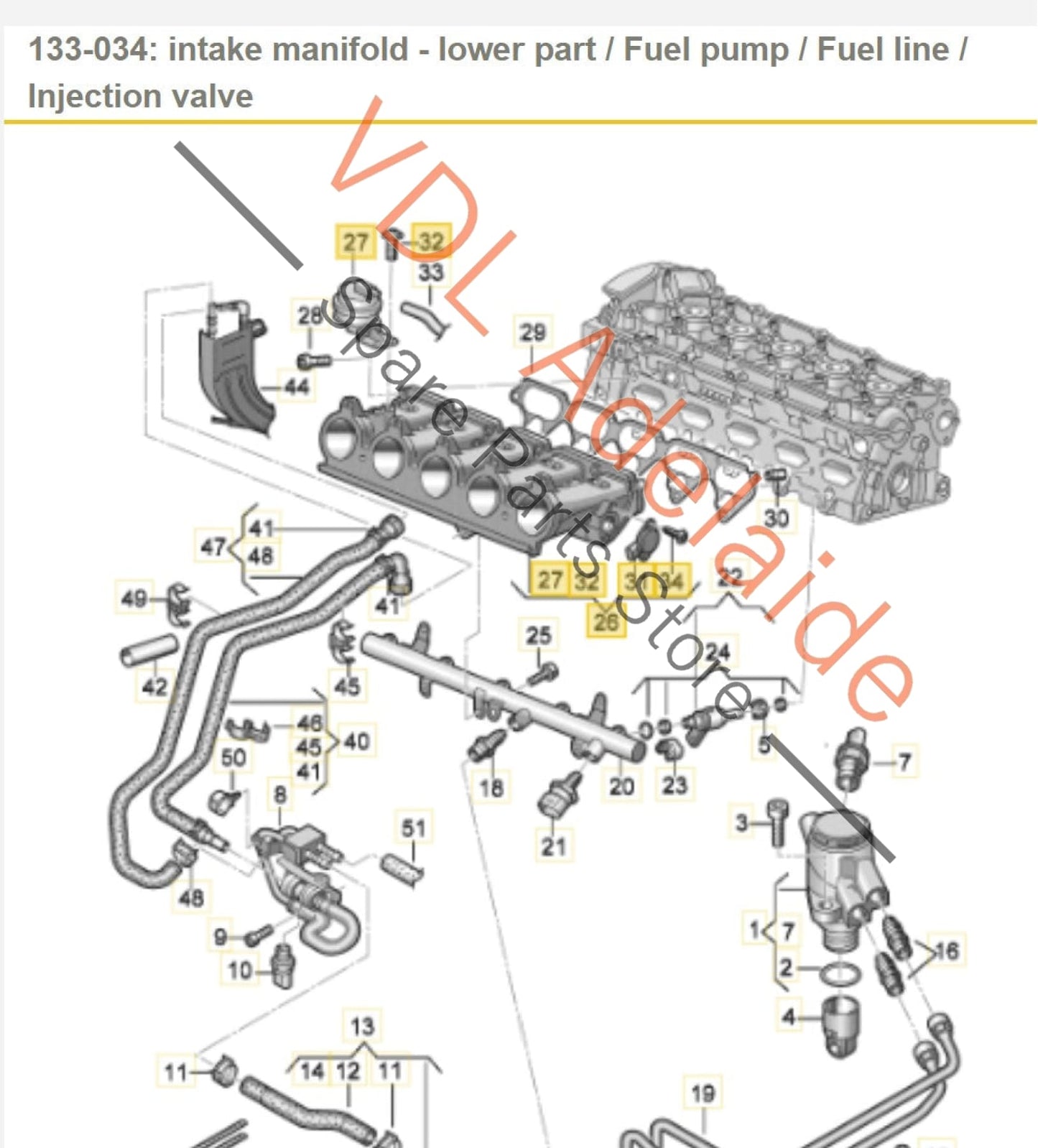 07K133201AE, , , ,  Audi RS3 8V 2.5 5Cyl CZGB Inlet Manifold Lower Section 07K133201AE