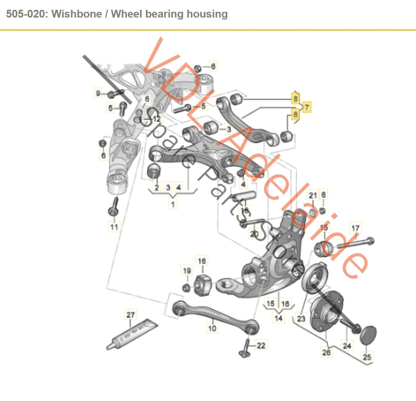 8K0505324H    Audi A4 B8 Rear Right Upper Suspension Control Arm 8K0505324H