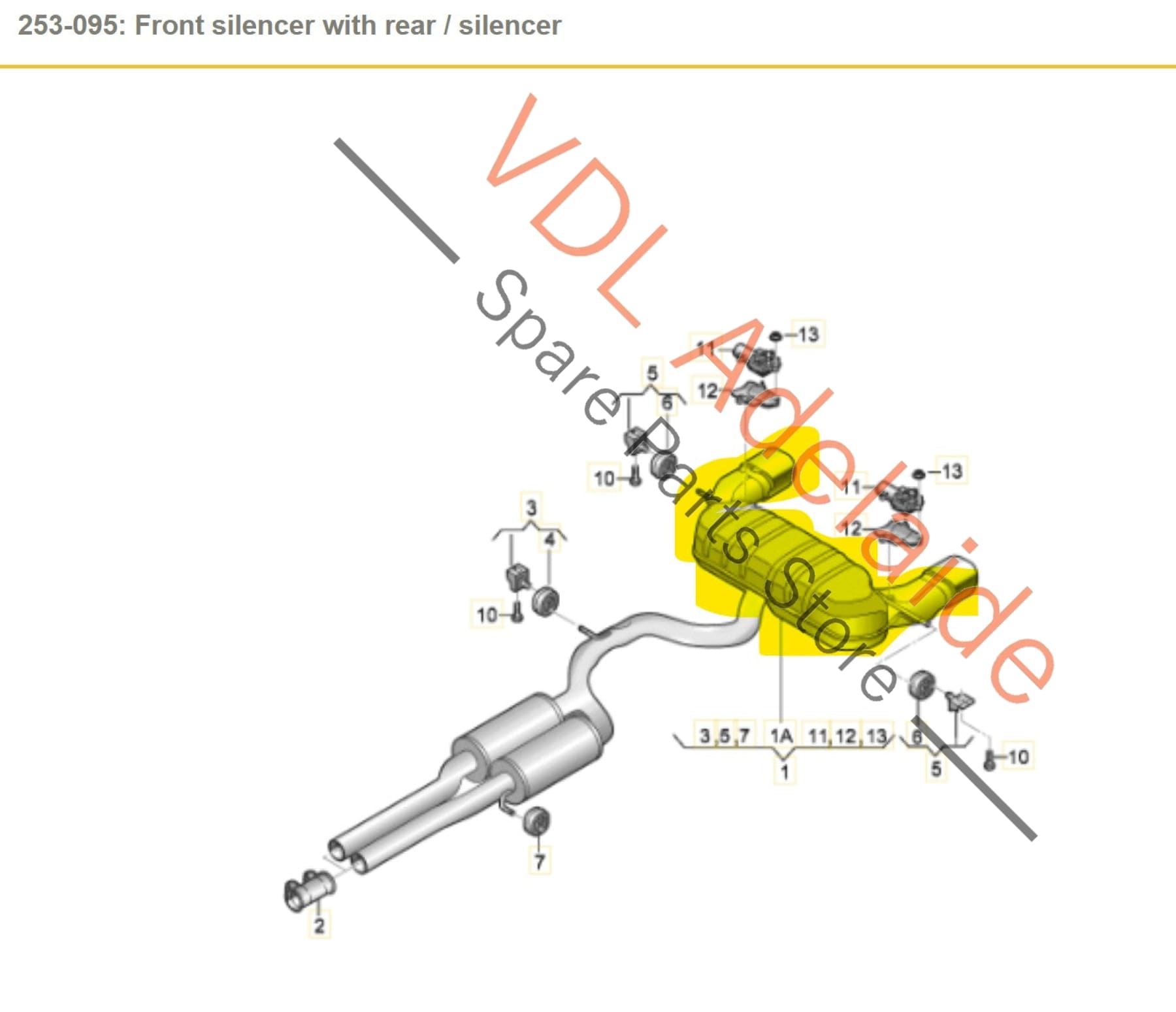 8V0253181F    Audi RS3 8V Exhaust Stock Standard Rear Silencer Muffler Box Dual Oval Outlets 8V0253181F