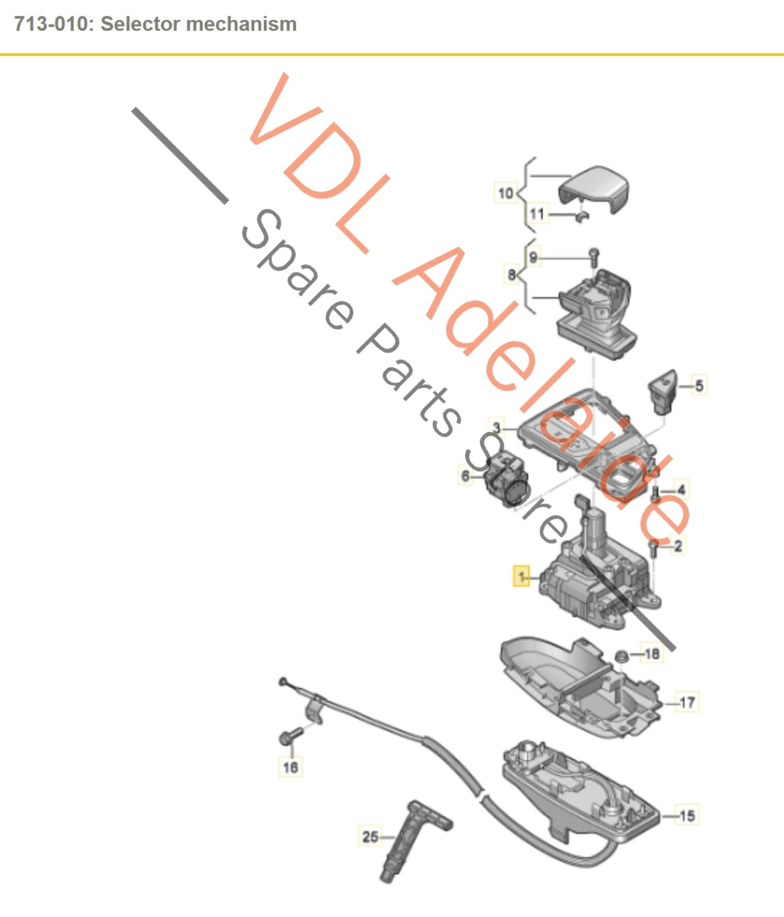 8W2713041F    Audi S4 B9 RHD Gear Shifter Selector Mechanism 8W2713041F