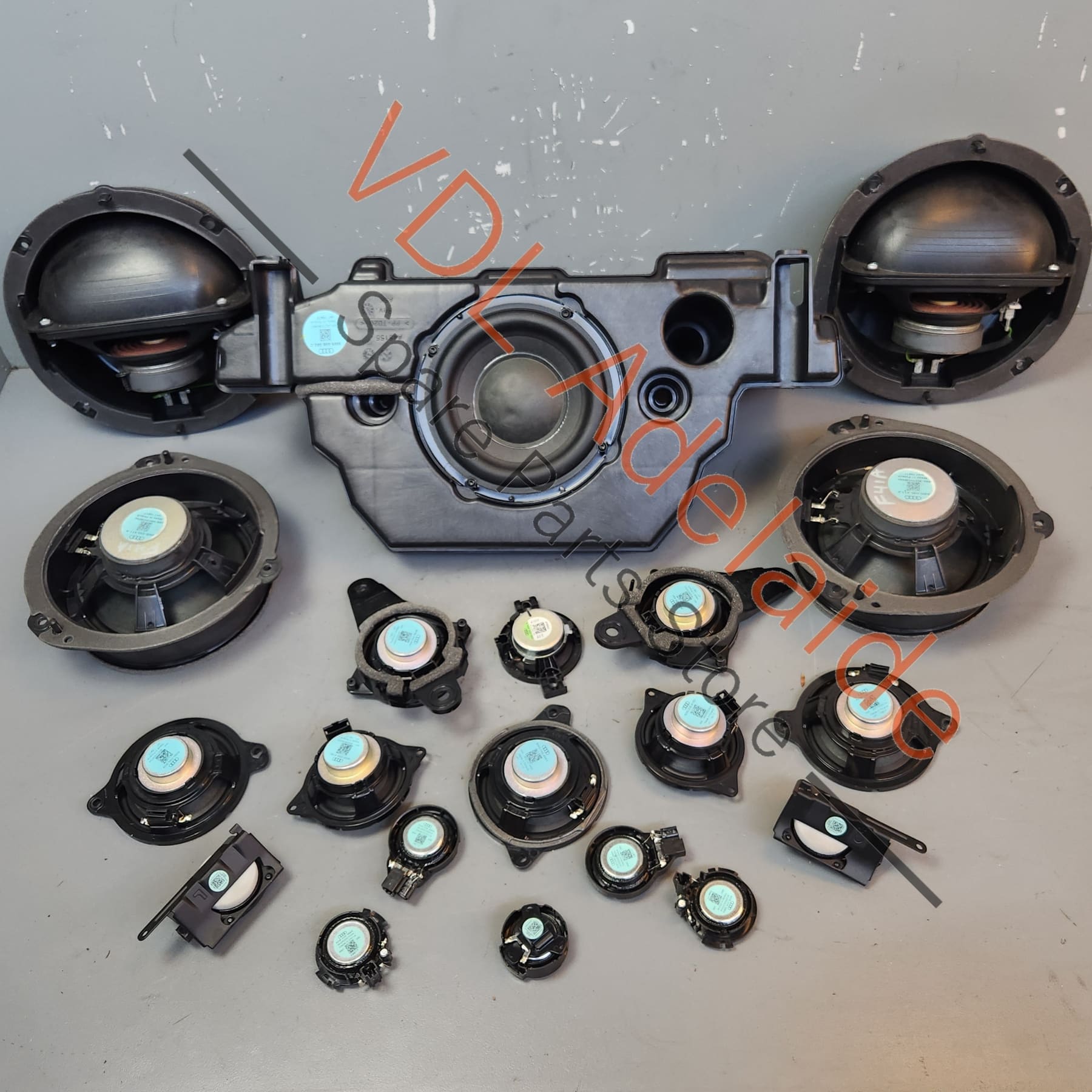 8W9035382C 8W0035454A 8W5035297 4M0035454A Audi S4 B9 Complete 20 Speaker Bang Olufsen Set Incl Woofer Mid & High Range Speakers