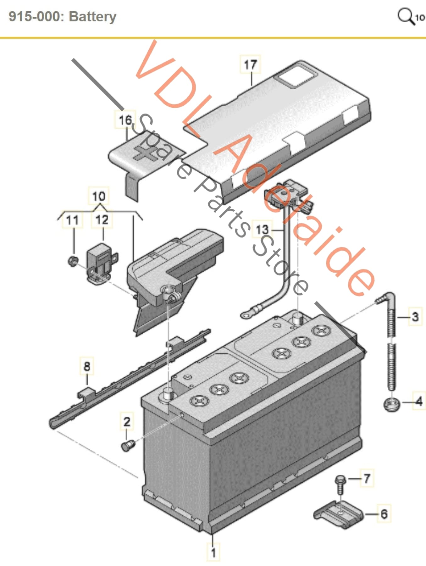 8W0915459   Audi A4 S4 RS4 B9 Battery Central Fuse Protection Board Positive Lead 8W0915459