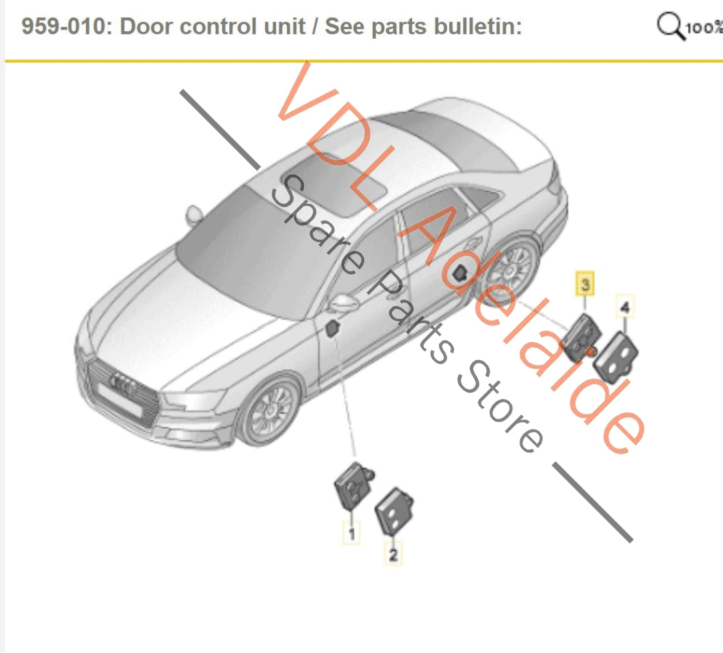 4M0959795H 8W0959795H  Audi A4 B9 Rear Door Control Module 4M0959795H 8W0959795H