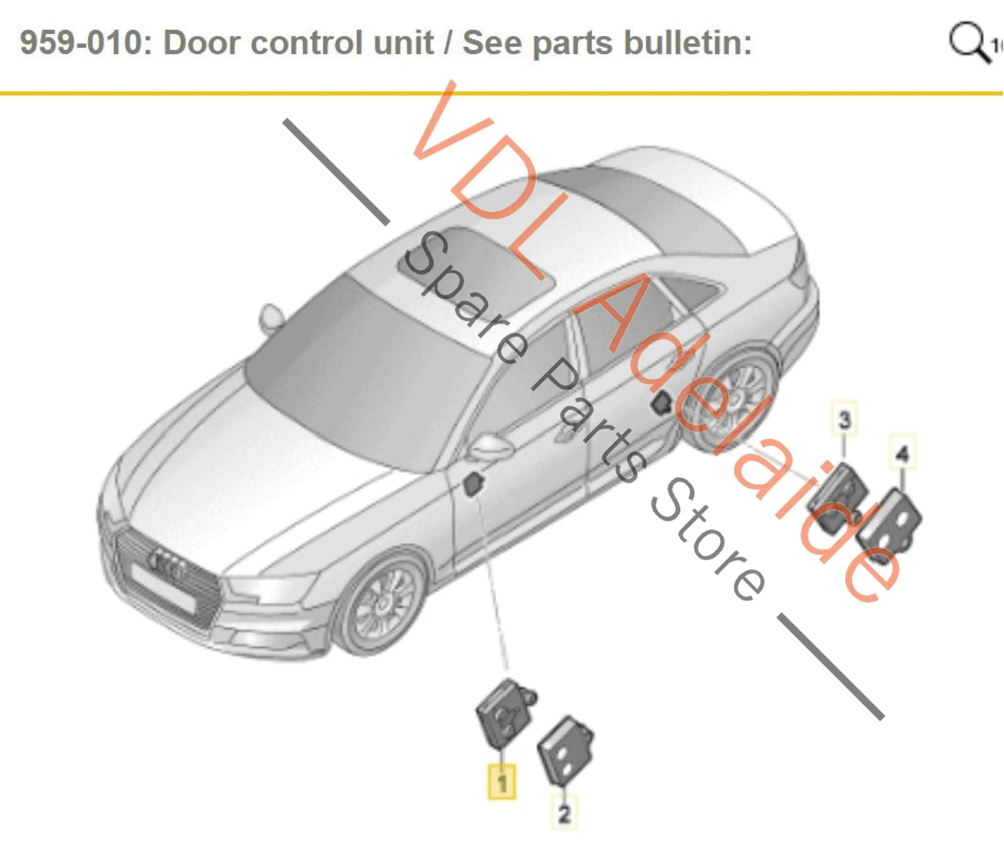 4M0959793H 8W0959793H  Audi A4 B9 Front Drivers Side Door Control Module 4M0959793H 8W0959793H