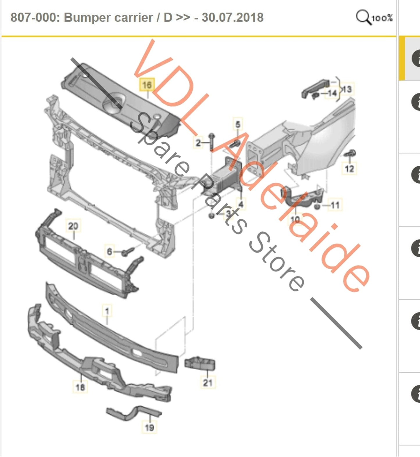 8W0807081   Audi A4 S4 B9 Radiator Cover Panel Trim 8W0807081