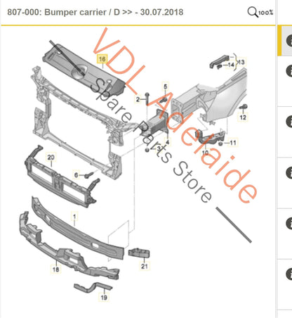 8W0807081   Audi A4 S4 B9 Radiator Cover Panel Trim 8W0807081