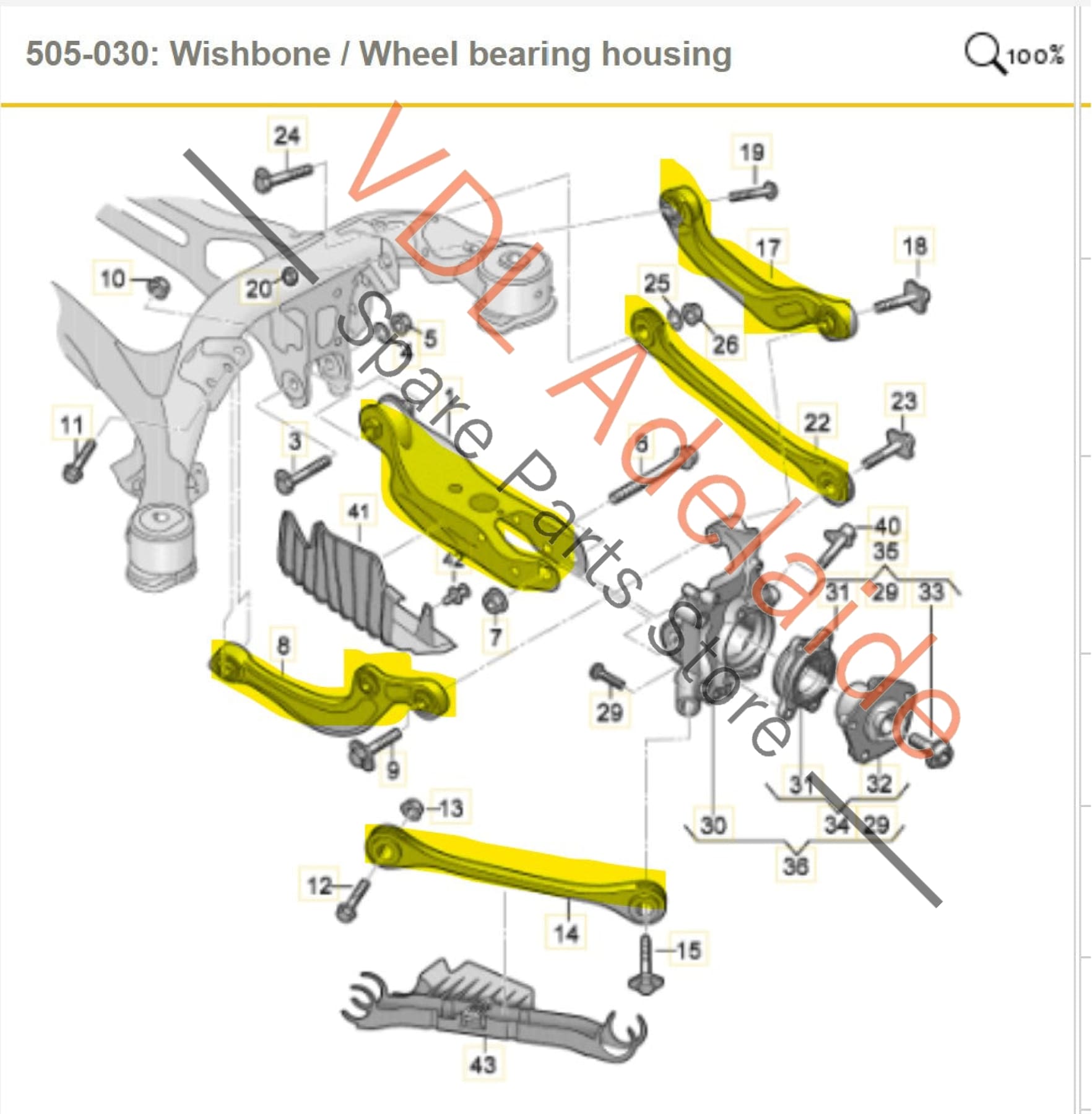 8W0505311H 8W0505323F 4M0505291D Audi A4 S4 RS4 Rear Suspension Upper & Lower Control Arm Set Left Side 8W0505311H 8W0505323F 4M0505291D 8W0501529D 8W0505397E