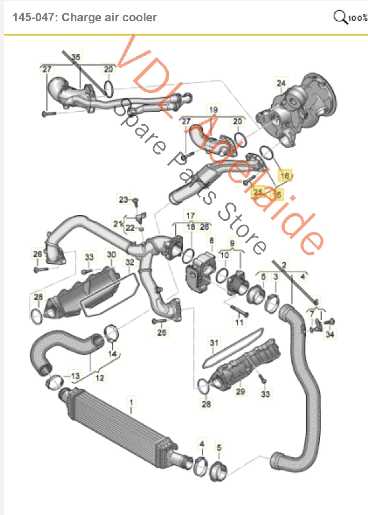 06M145673AT   Audi S4 B9 Petrol V6 Turbo Charge Air Pressure Pipe Hose 06M145673AT