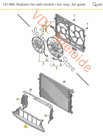 83A1231293    Audi RSQ3 Radiator Fan Air Duct Guide 83A1231293