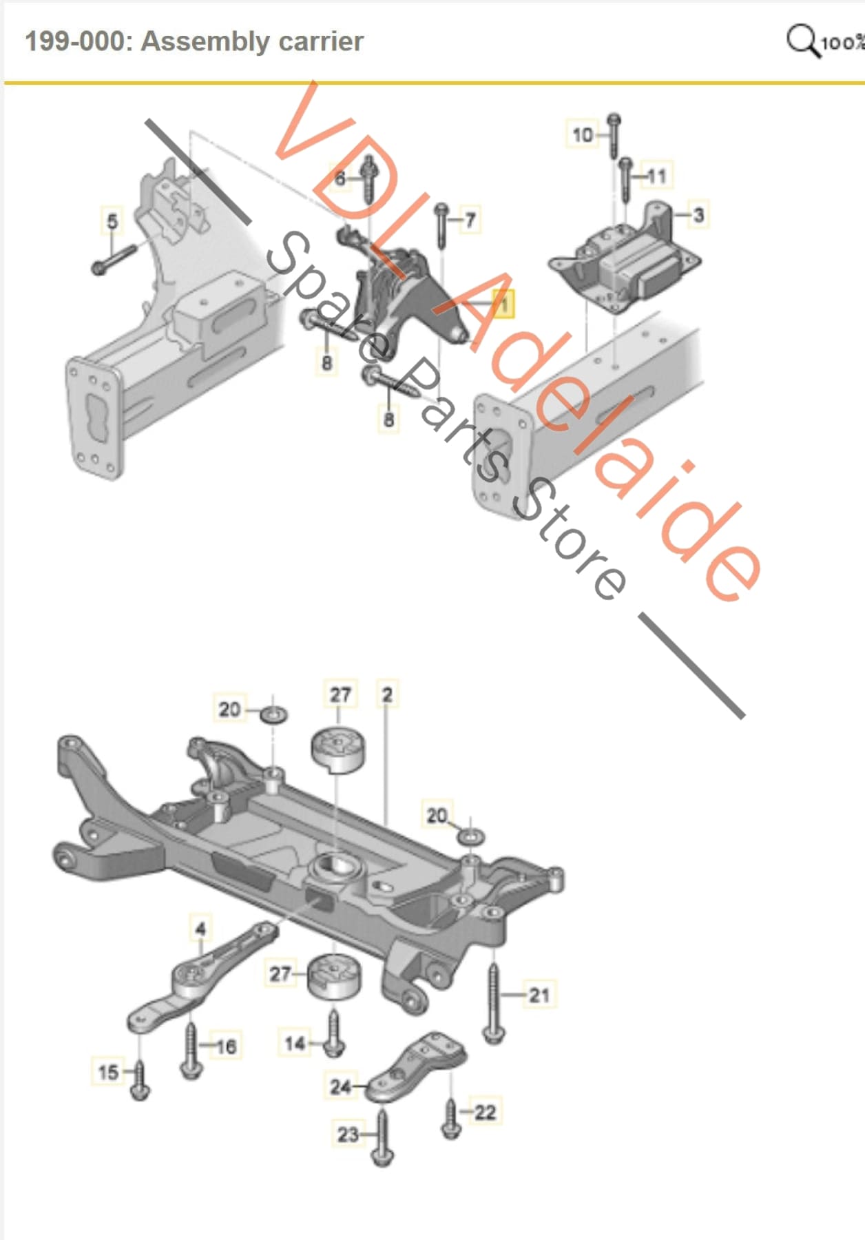 8V0199262D    Audi RS3 RSQ3 Engine Mount Right Side 8V0199262D