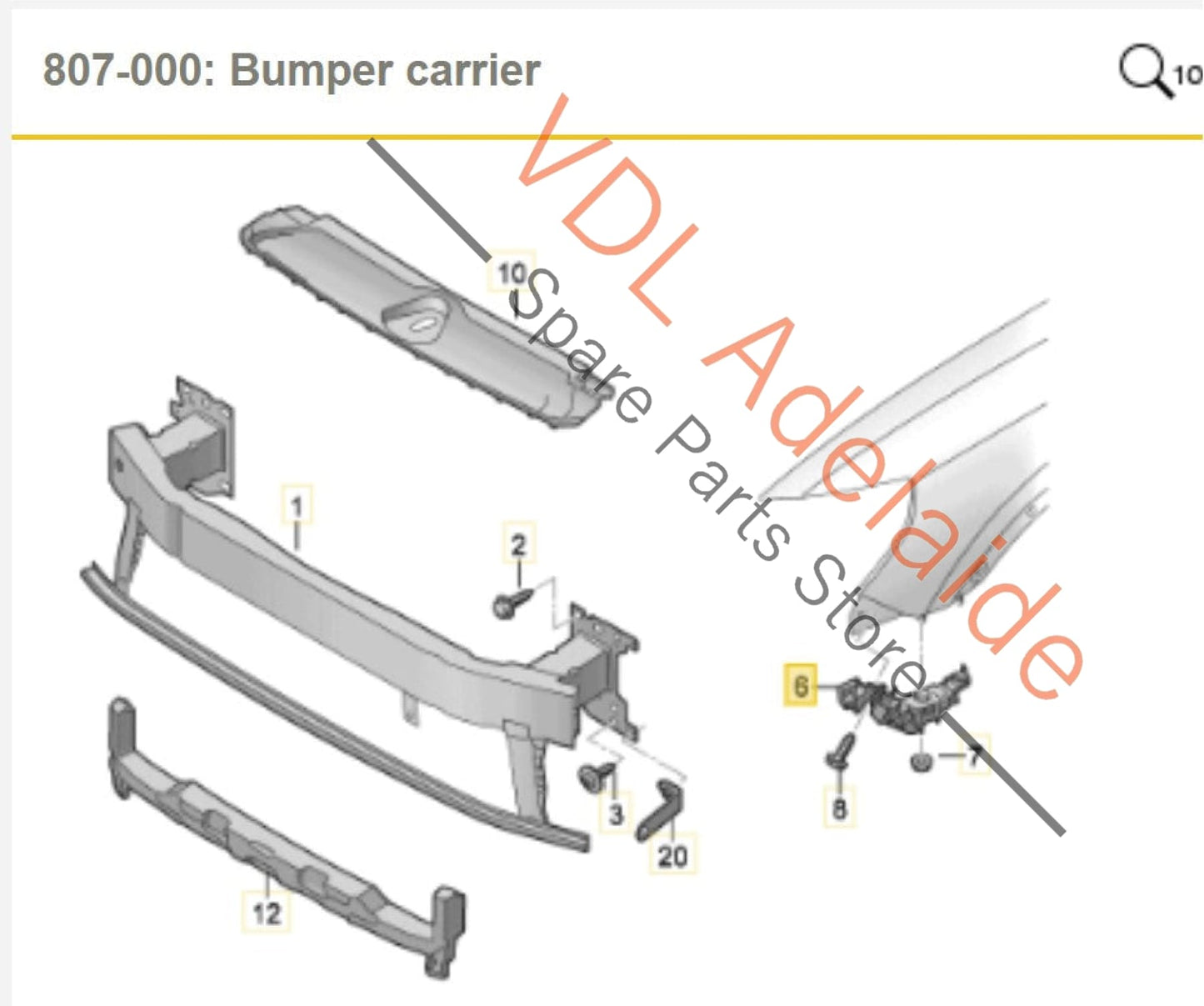 83A807184    Audi Q3 RSQ3 Front Right Mudguard Fender to Bumper Bracket Guide 83A807184