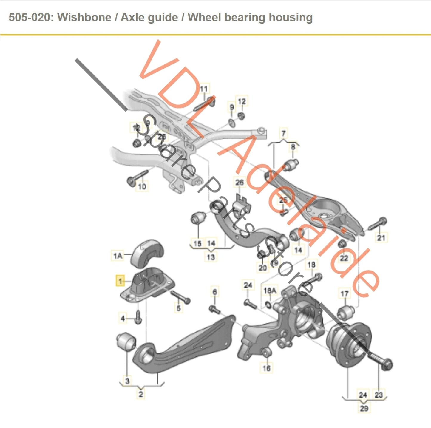 3Q0505311G 5Q0505323D 5Q0501529E 5QF505223C Audi RSQ3 Rear Suspension Control Arms Wishbone Set Left & Right