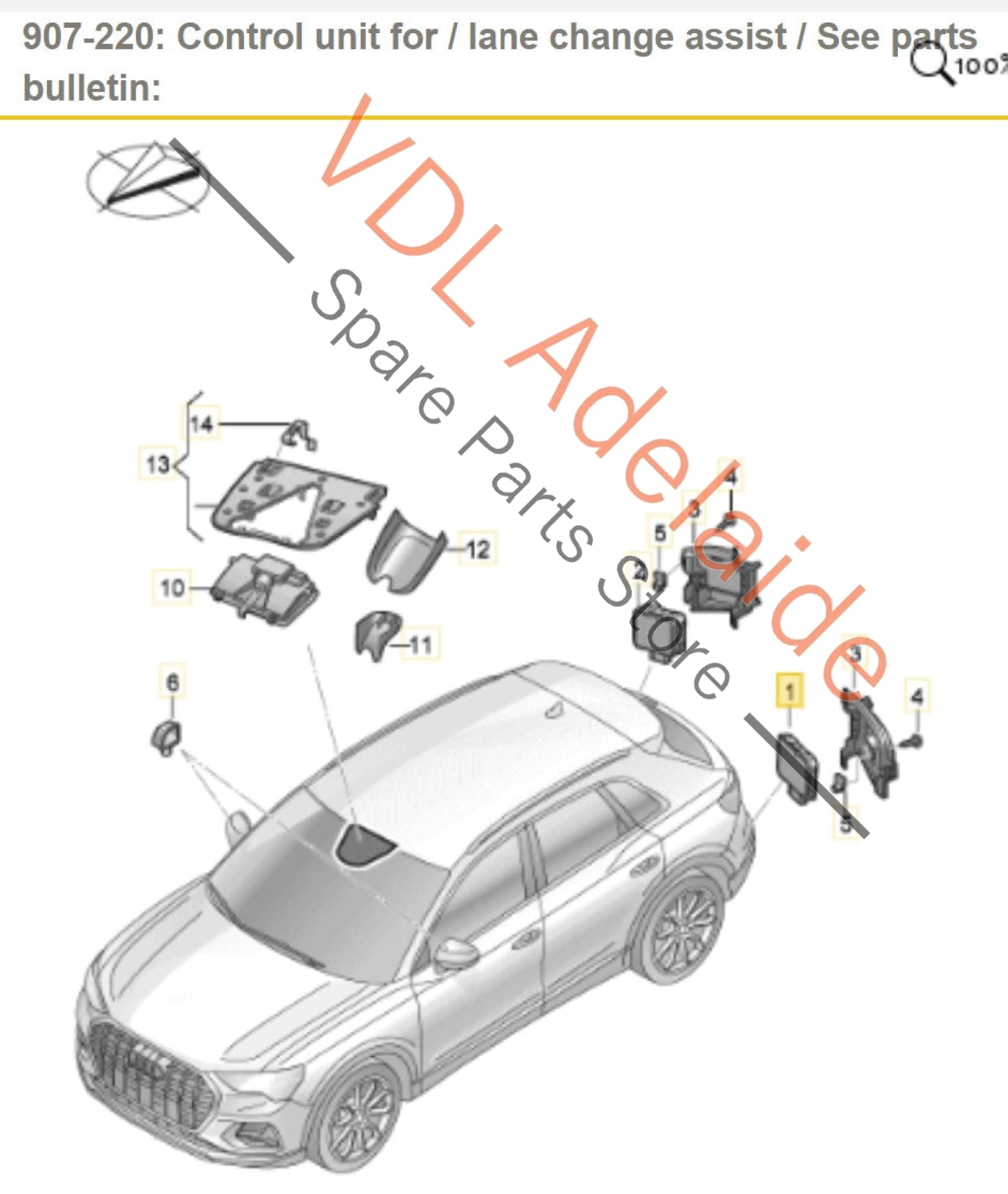 3Q0907590K    Audi Q2 Q3 Rear Left Side Lane Change Assist Radar Sensor SLAVE 3Q0907590K