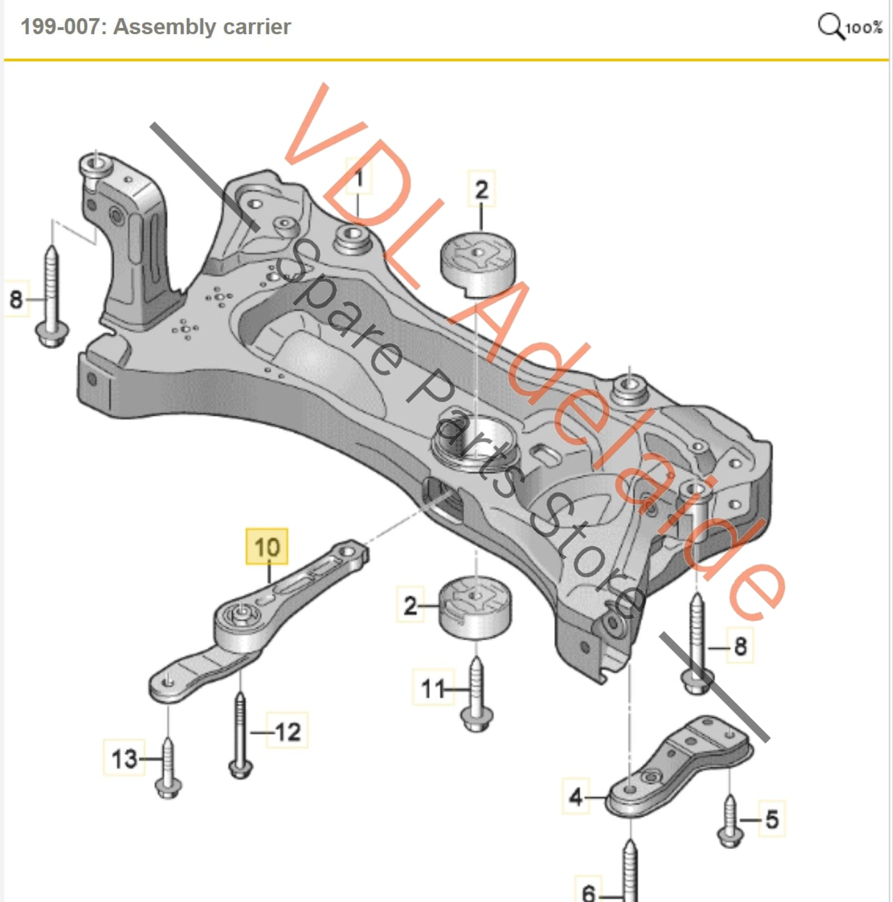 5Q0199855J    VW Golf GTi Mk7 Lower Pendulum Mount Support 5Q0199855J