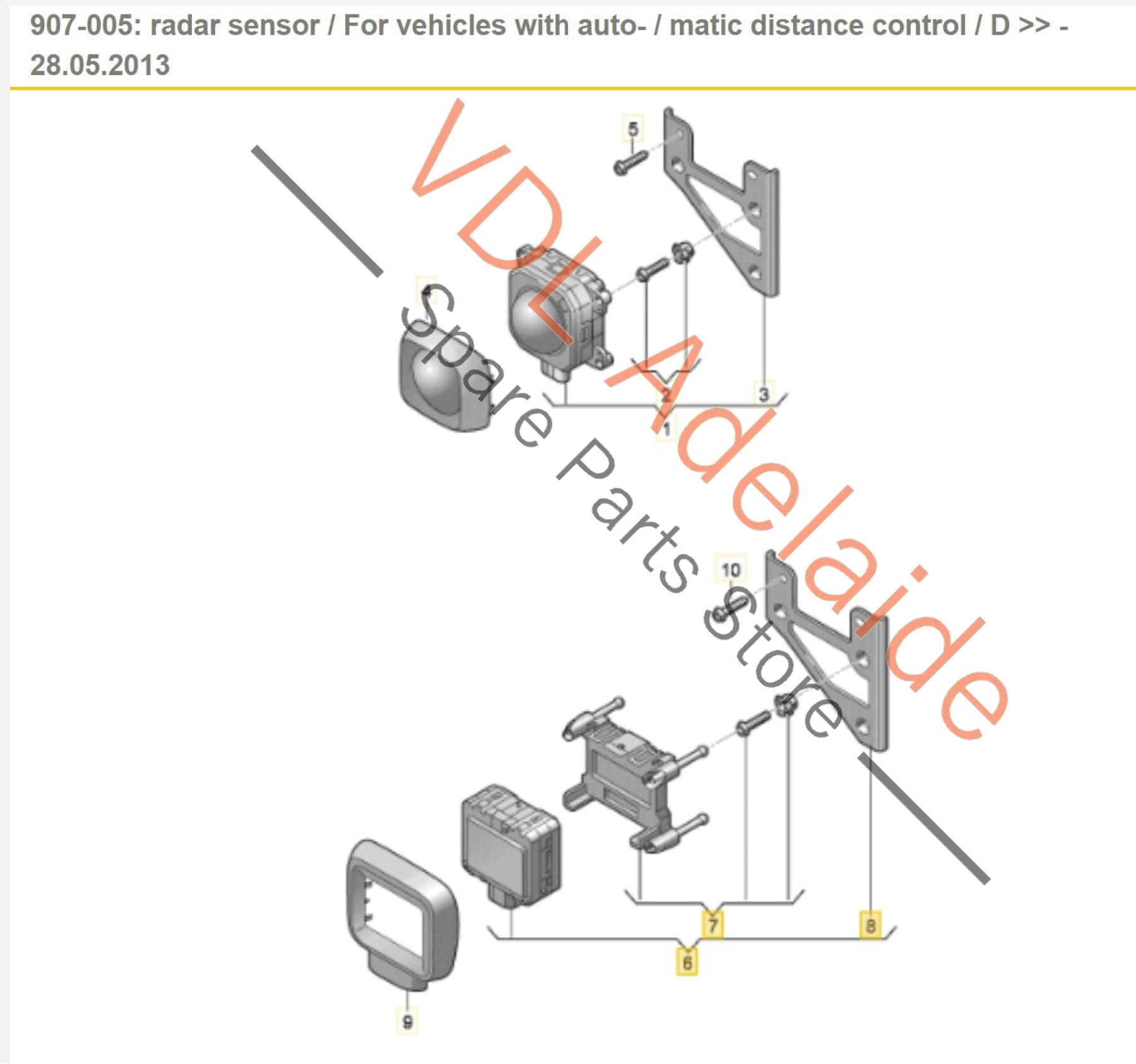 5Q0907561D    VW Golf MK7 Front Radar Sensor for ACC Automatic Distance Cruise Control 5Q0907561D