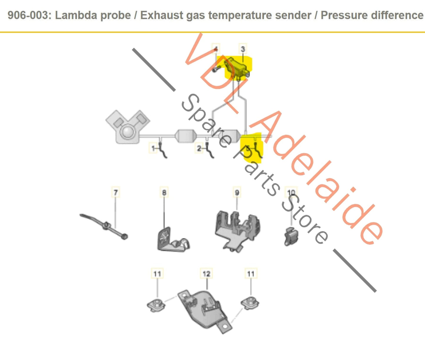 8S0919519 057906051H   Audi RS3 RSQ3 F3 Exhaust Pressure Difference Sensor After Particulate Filter 8S0919519 057906051H