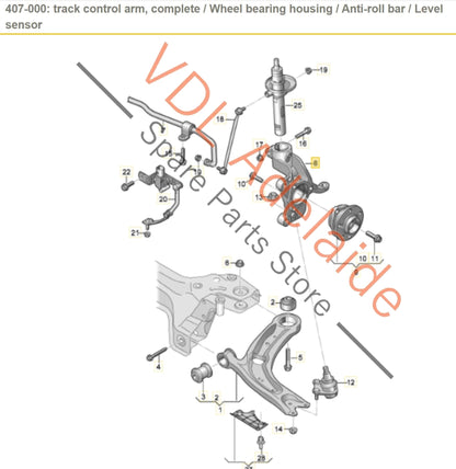 5WA407253A 5WA407257A   Audi RSQ3 F3 Front Left Wheel Bearing Housing Stub Knuckle 5WA407253A