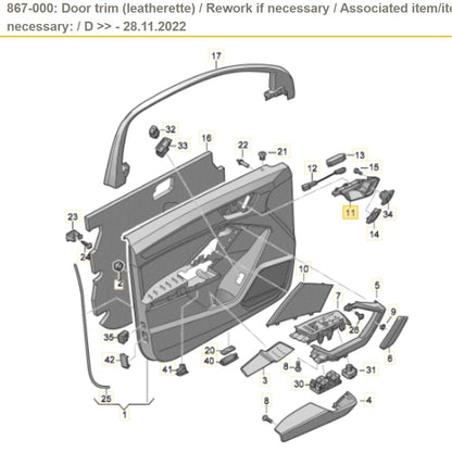 83A837020G 83A837020G4PK 83A837020F  Audi Q3 RSQ3 F3 Right Side Interior Door Handle Pull Release Handle 83A837020G 4PK