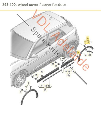 83QA853718C    Audi RSQ3 F3 Rear Right Exterior Fender Flare Molding Trim Wheel Arch 83QA853718C