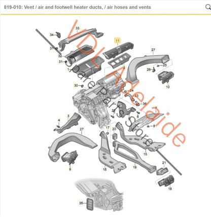 83C8209036PS    Audi Q3 RSQ3 F3 Centre Dashboard Air Vent Interior 83C820903 6PS