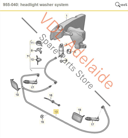 83A955970B    Audi RSQ3 F3 Headlight Washer Water Hose Pipe 83A955970B