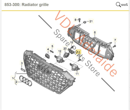 83A807449A 83A853795   Audi RSQ3 F3 Front Grille Camera Mounting Bracket 83A807449A 83A853795