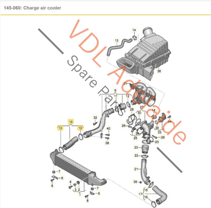 8V0145746B    Audi RS3 RSQ3 F3 Intercooler Pressure Pipe RHS Right 8V0145746B