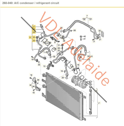 8S0816741    Audi RS3 RSQ3 F3 Air Conditioning AC Refrigerant Hose Pipe 8S0816741
