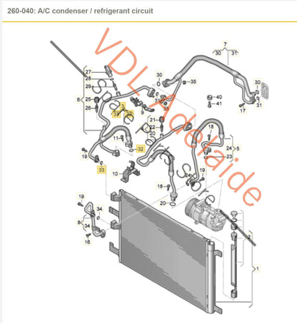8V0820742    Audi RS3 RSQ3 F3 Air Conditioning AC Refrigerant Hose Pipe 8V0820742