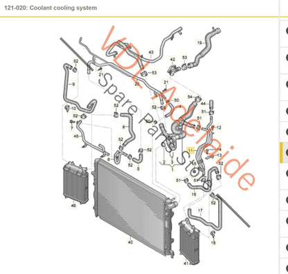 8V0121397A    Audi RS3 RSQ3 F3 Coolant Radiator Hose Pipe 8V0121397A