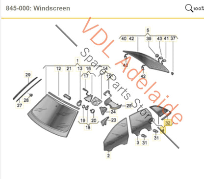 83A845298GNVB 83A845298LNVB   Audi Q3 RSQ3 F3 Dark Tinted Rear Right Quarter Window Glass 83A845298G NVB / 83A845298L NVB