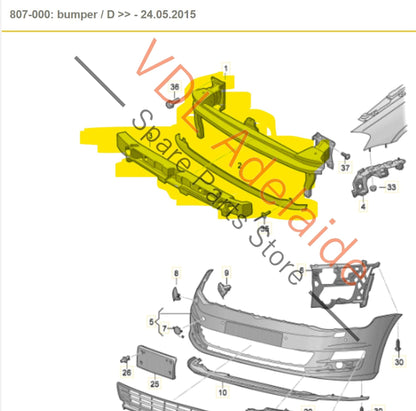 5G0807109AK 5G0807109J   VW Golf MK7 Front Bumper Reinforcement Crash Bar 5G0807109J / 5G0807109AK