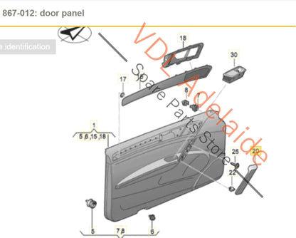 5G0868040A    VW Golf Mk7 Trim for Right Side Interior Door Pull Handle 5G0868040A