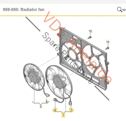 3Q0121455AM 5Q0121455AM   Audi RS3 8V 320W 370mm Radiator Fan 5Q0121455AM / 3Q0121455AM