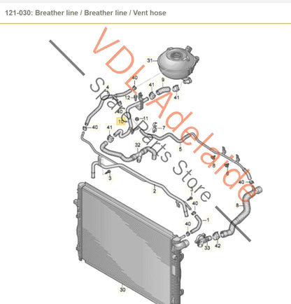 8V0121075    Audi RS3 8V Coolant Hose Pipe 8V0121075