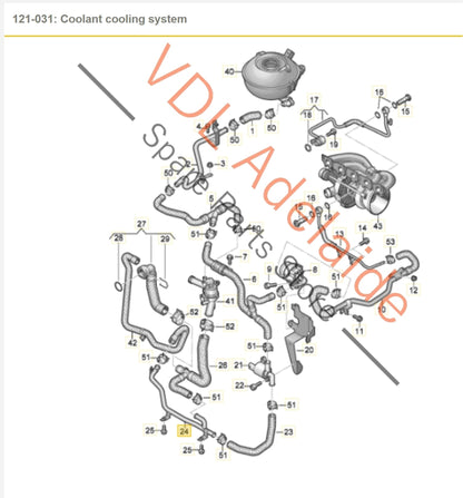 8V0121071    Audi RS3 8V Coolant Hose Pipe 8V0121071