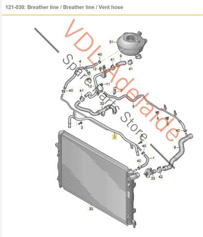 8V0121070C 8V0121070B   Audi RS3 8V Coolant Hose Pipe 8V0121070B / 8V0121070C