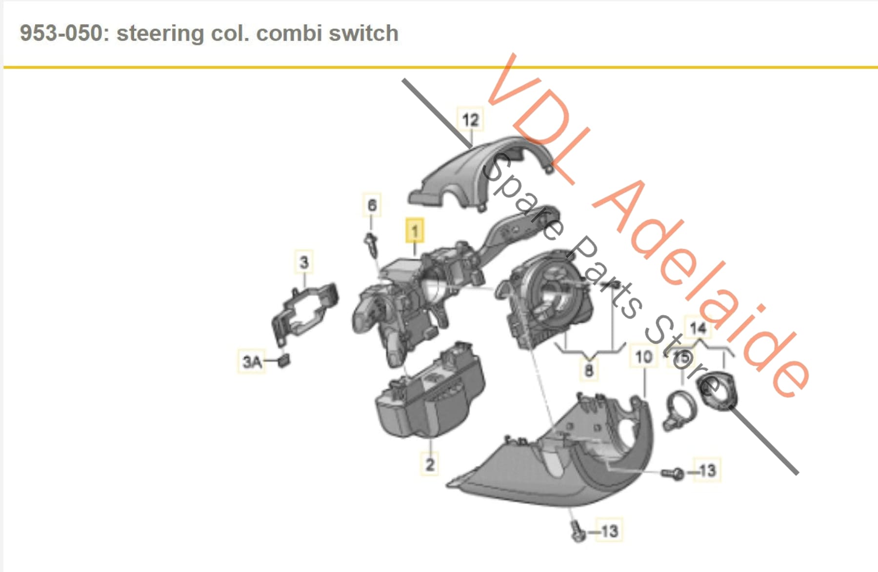 8V0953521GK 8V0953502R   Audi A3 S3 RS3 8V Steering Column Switch for Indicators Wipers Cruise 8V0953521GK 8V0953502R