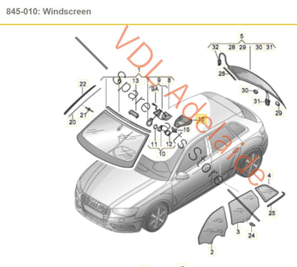 8V0907299    Audi A3 S3 RS3 8V Interior Mirror Windscreen Cover cap for Forward Camera 8V0907299 4PK