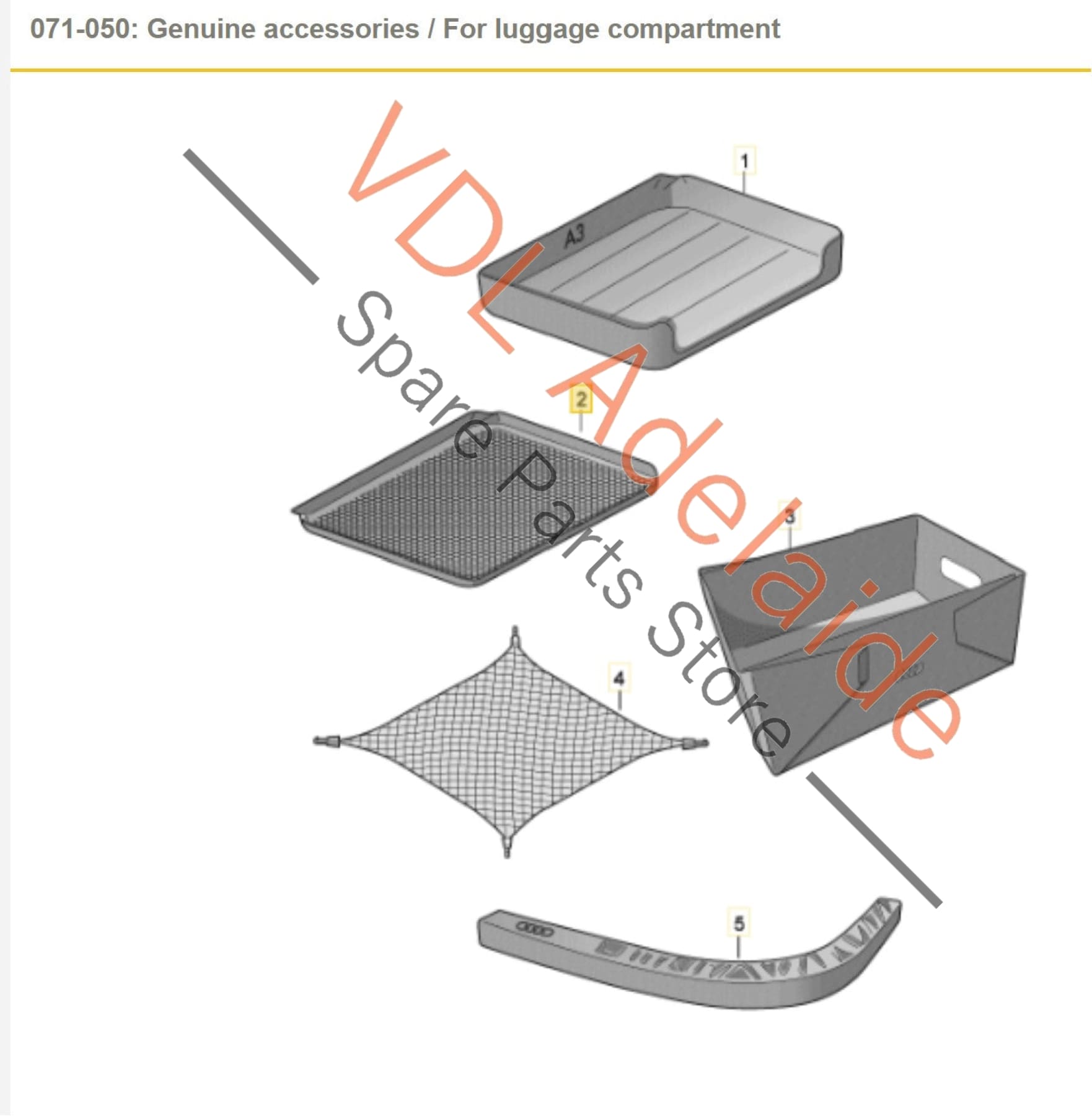 8V4061180    Genuine OEM Audi A3 S3 RS3 8V Luggage Compartment Boot Liner Rubber Mat 8V4061180