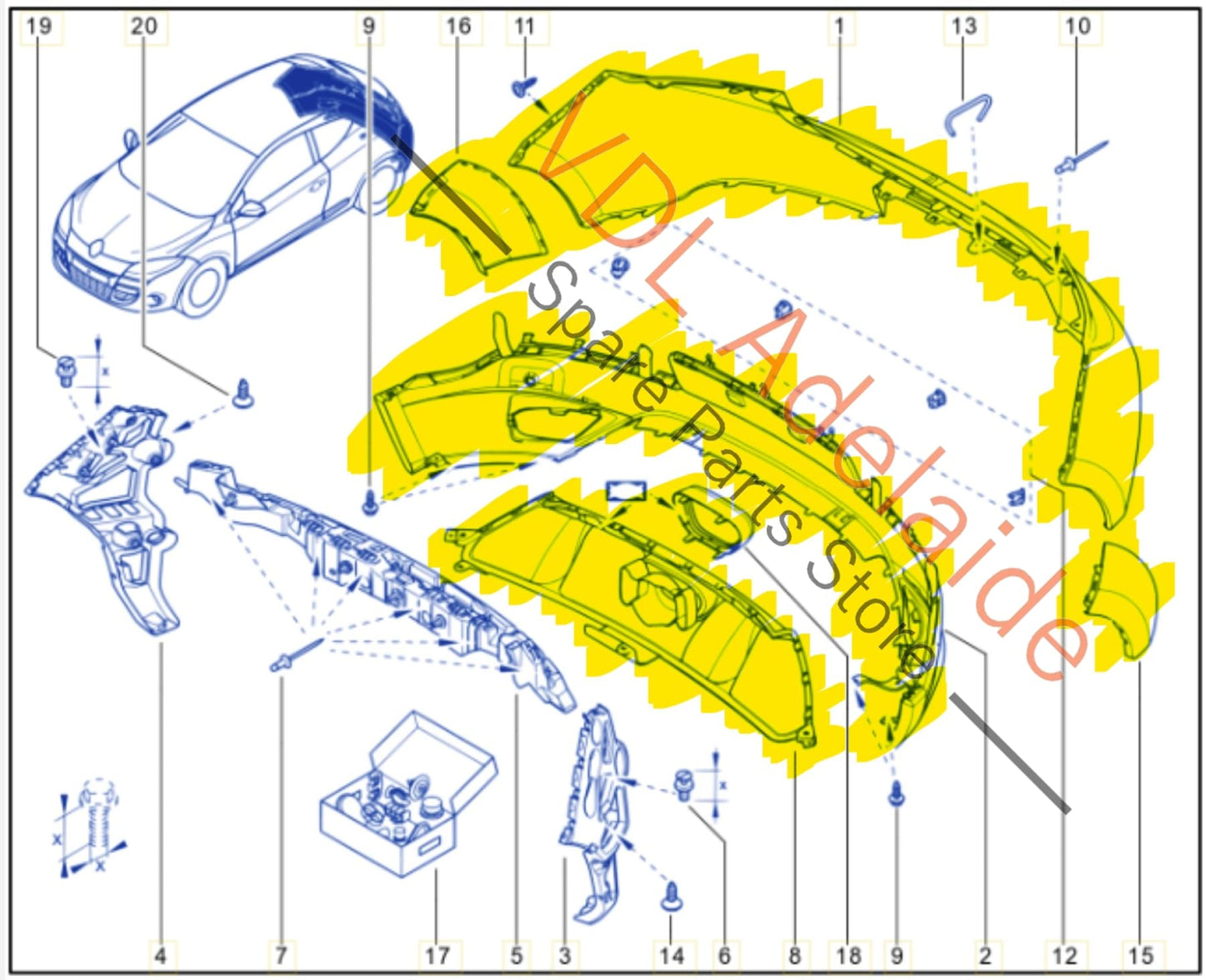 850B28828R850222627R850B26204R Renault Megane RS250 RS265 RS275 Rear Bumper Cover