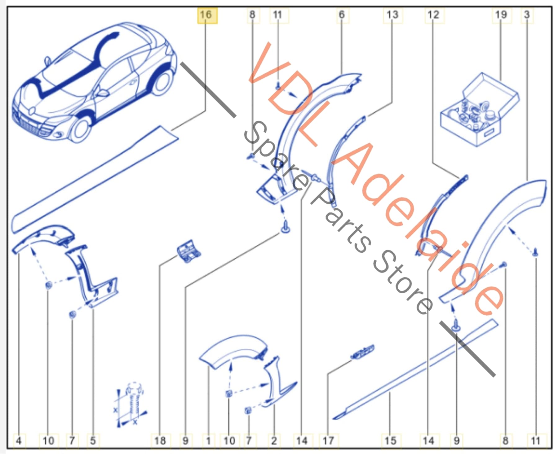 764260656R764269576R Renault Megane III DZ0/1 RS250 265 275 Right Side Exterior Sill Rocker Panel Molding Side Skirt Trim 764260656R 764269576R Twilight Blue 472