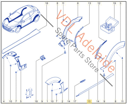 764192275R764193237R Renault Megane III DZ0/1 RS250 265 275 Left Side Exterior Sill Rocker Panel Molding Side Skirt Trim 764192275R 764193237R Oyster Grey