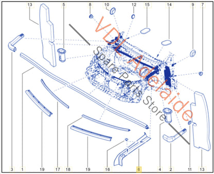 638219570R Renault Megane 3 Under Bonnet Engine Bay Trim Gasket Seal for LHS 638219570R