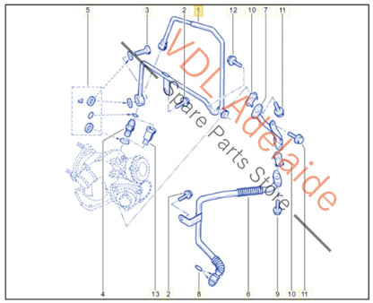 8200680785   Renault Megane RS250 RS265 RS275 F4R Engine Oil Pipe Tube for Turbocharger 8200680785