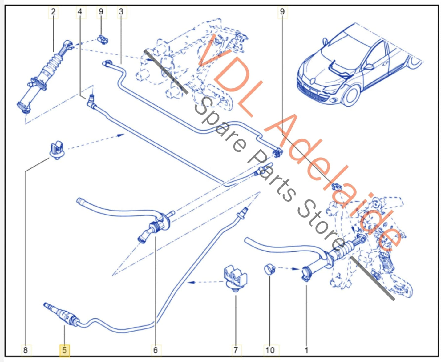 308512183R   Renault Megane Clio Captur Hydraulic Clutch Pipe 308512183R