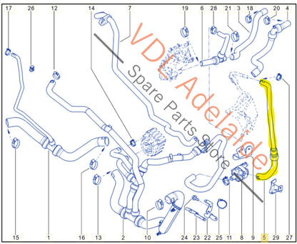 215B10001R   Renault Megane 3 RS250 RS265 RS275 Turbocharger Coolant Water Outlet Hose 215B10001R