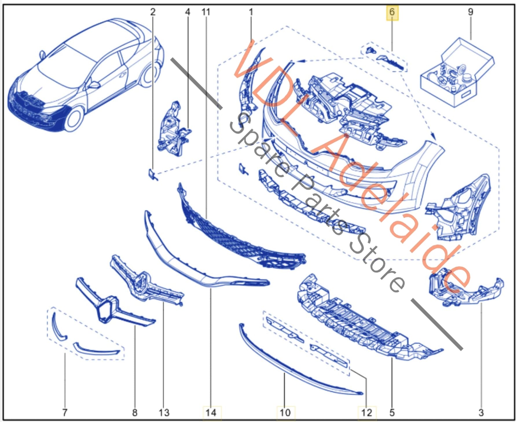 286690001R   Renault Megane RS250 RS265 Left Side Inner Front Bumper Retaining Bracket 286690001R