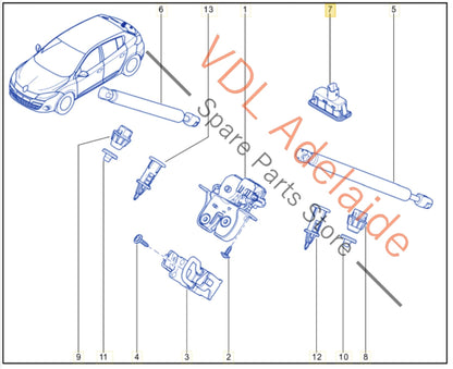 8200385515   Renault Boot Rear Hatch Tailgate Trunk Opening Switch 8200385515